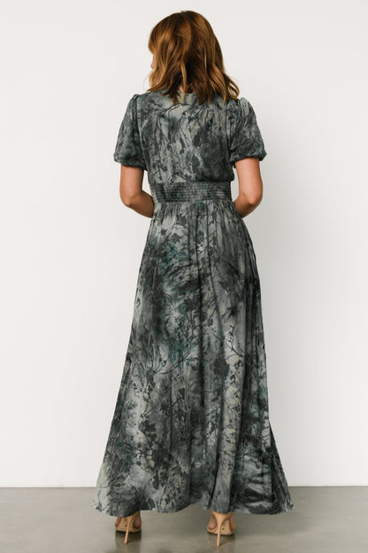 Leslie Velvet Maxi Dress | Slate Blue - Baltic Born