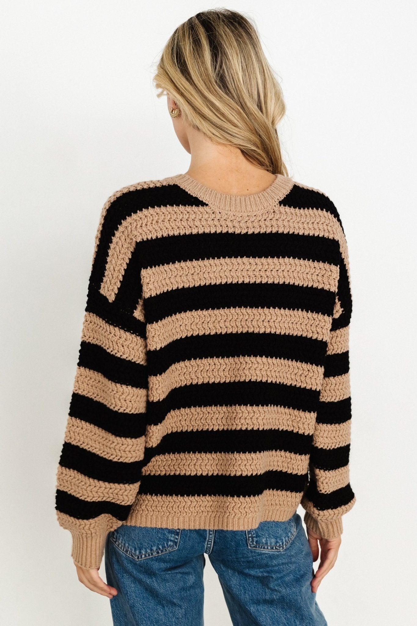 Liam Chunky Knit Sweater | Tan + Black - Baltic Born