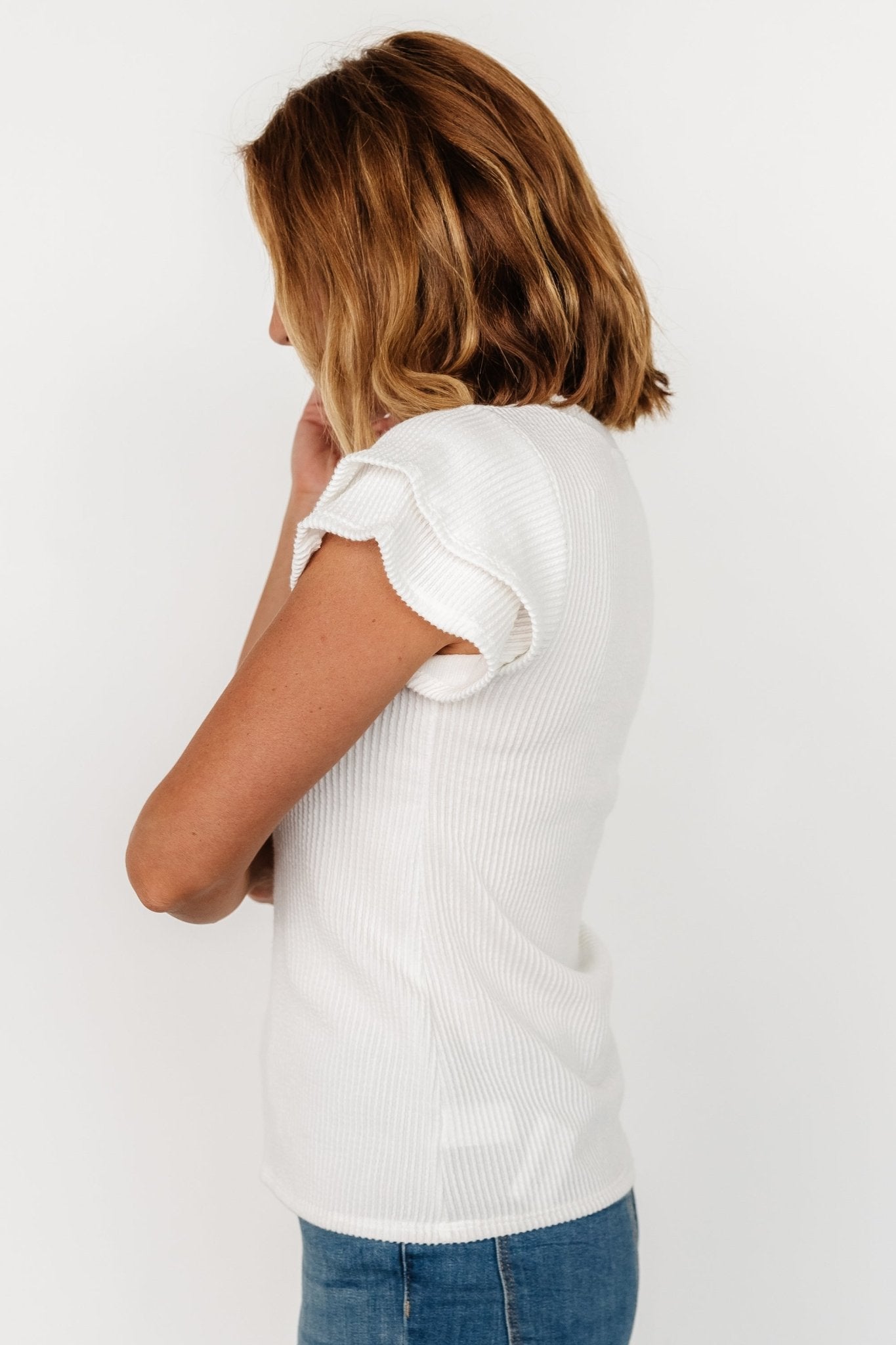 Lianna Ribbed Top | Off White - Baltic Born