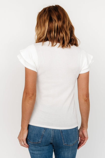 Lianna Ribbed Top | Off White - Baltic Born