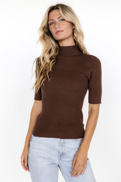 Liel Ribbed Top | Brown - Baltic Born