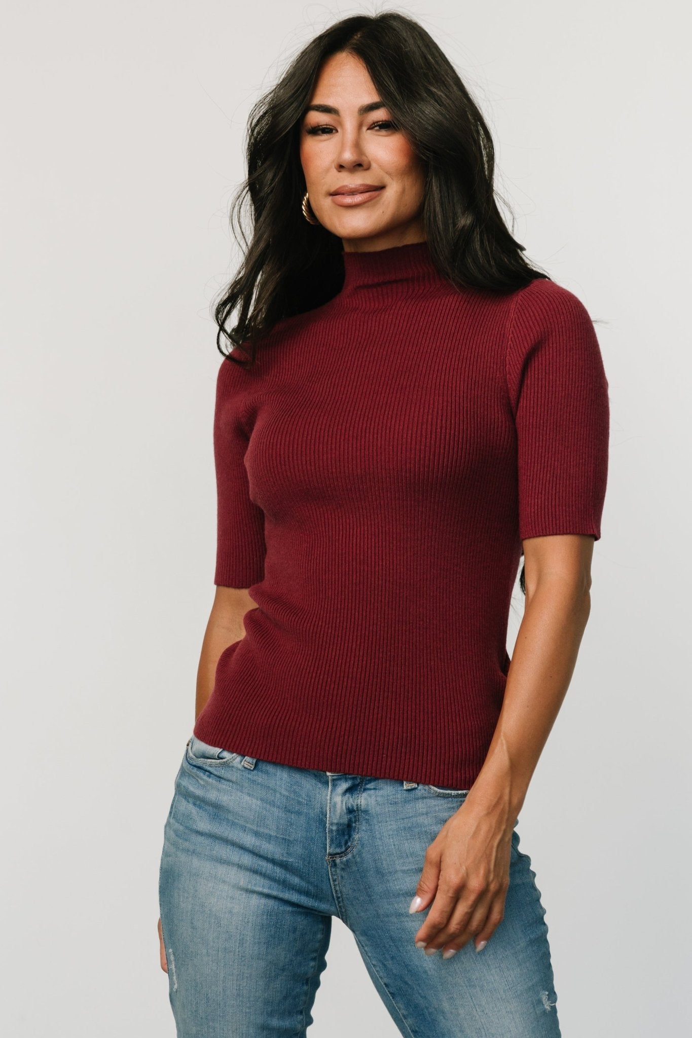 Liel Ribbed Top | Wine - Baltic Born