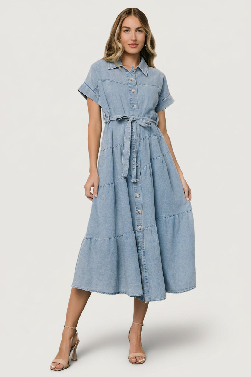 Baltic Born Womens Logan Button Up Dress | Denim