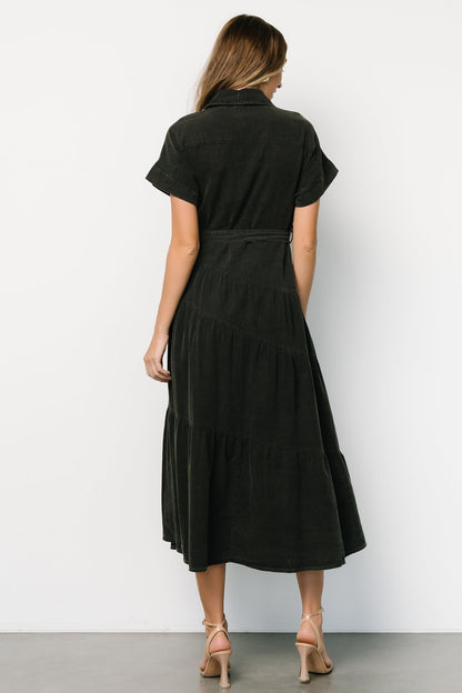 Logan Button Up Maxi Dress | Black - Baltic Born