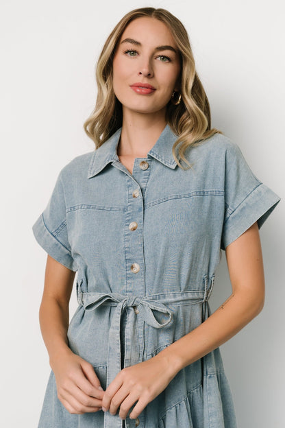 Logan Button Up Maxi Dress | Denim - Baltic Born