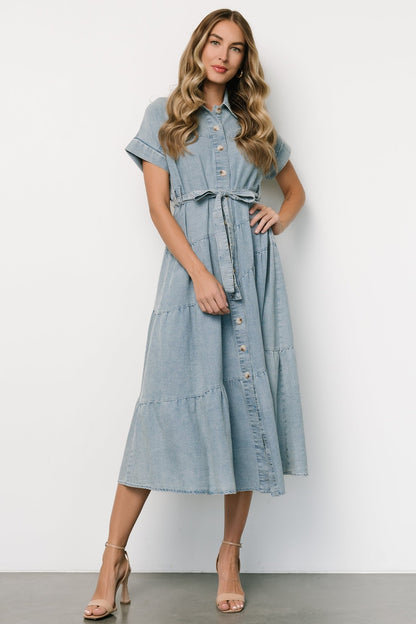 Logan Button Up Maxi Dress | Denim - Baltic Born