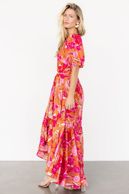 Lori Maxi Dress | Orange + Pink Floral - Baltic Born