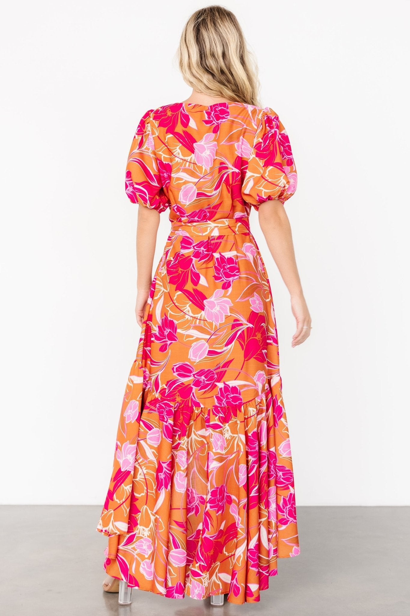 Lori Maxi Dress | Orange + Pink Floral - Baltic Born