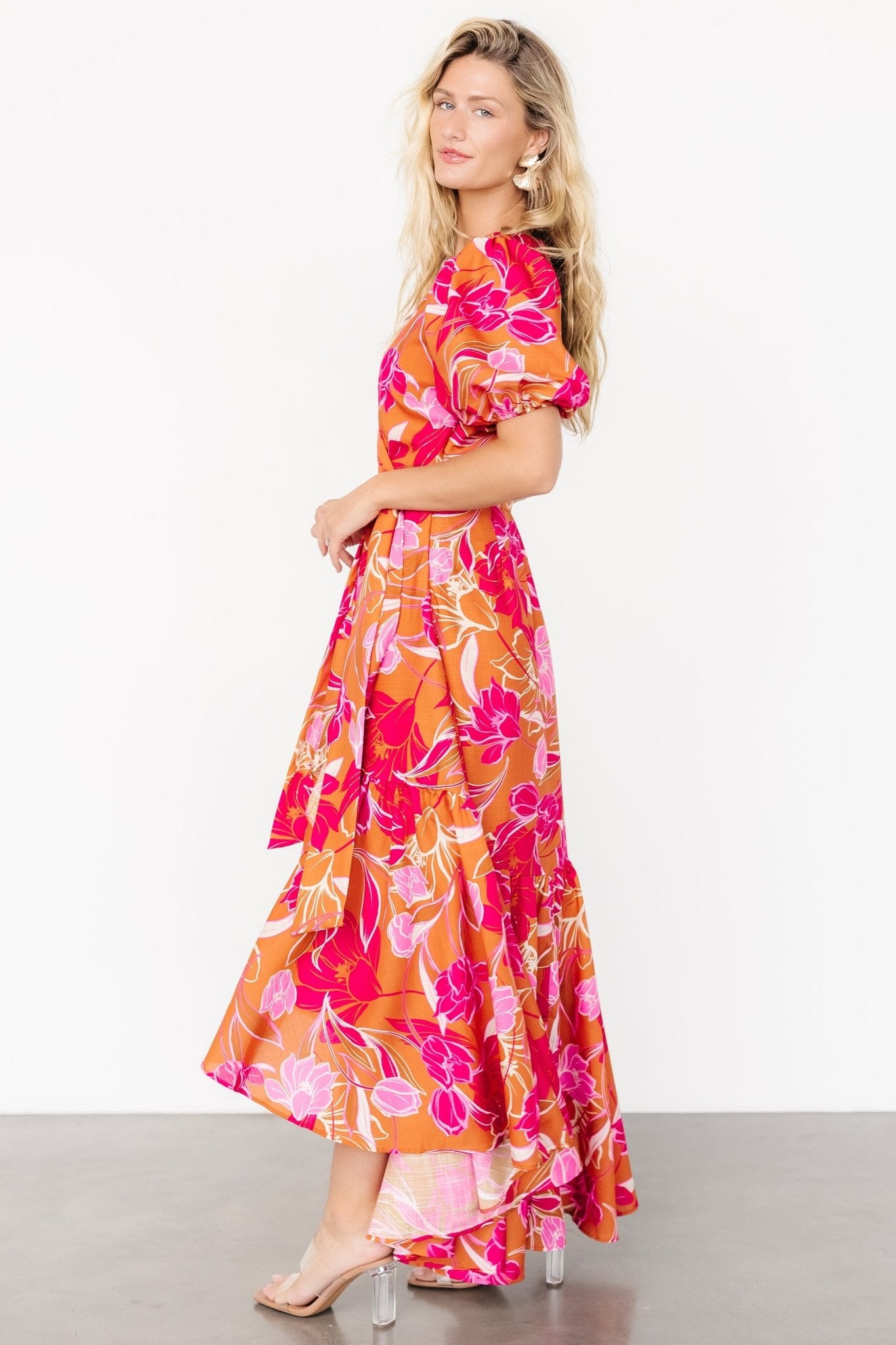 Lori Maxi Dress | Orange + Pink Floral - Baltic Born