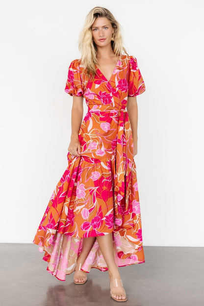 Lori Maxi Dress | Orange + Pink Floral - Baltic Born