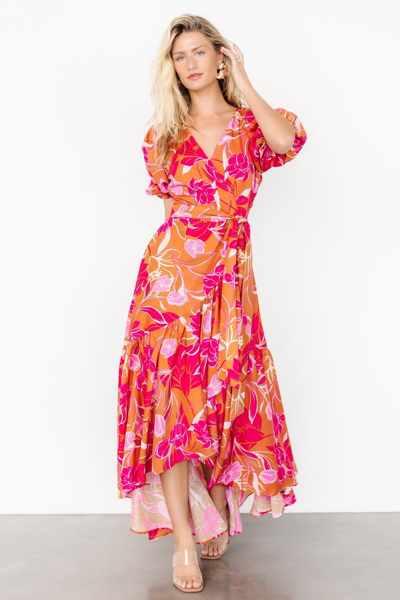 Lori Maxi Dress | Orange + Pink Floral - Baltic Born