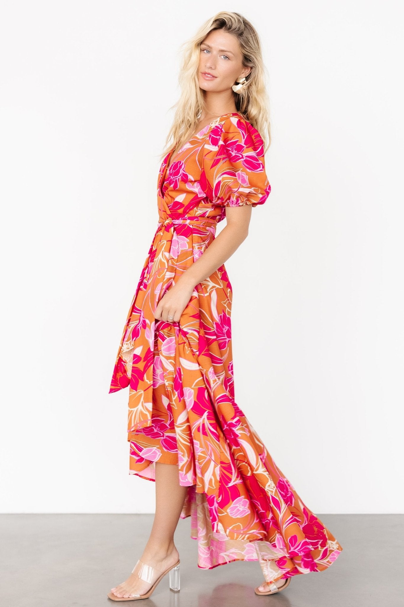 Lori Maxi Dress | Orange + Pink Floral - Baltic Born