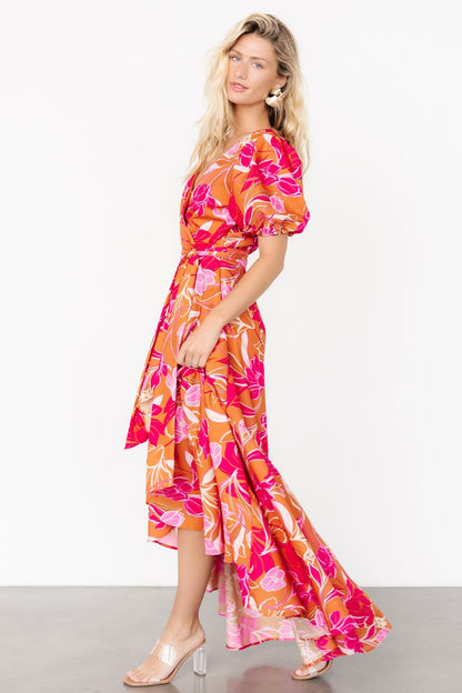 Lori Maxi Dress | Orange + Pink Floral - Baltic Born