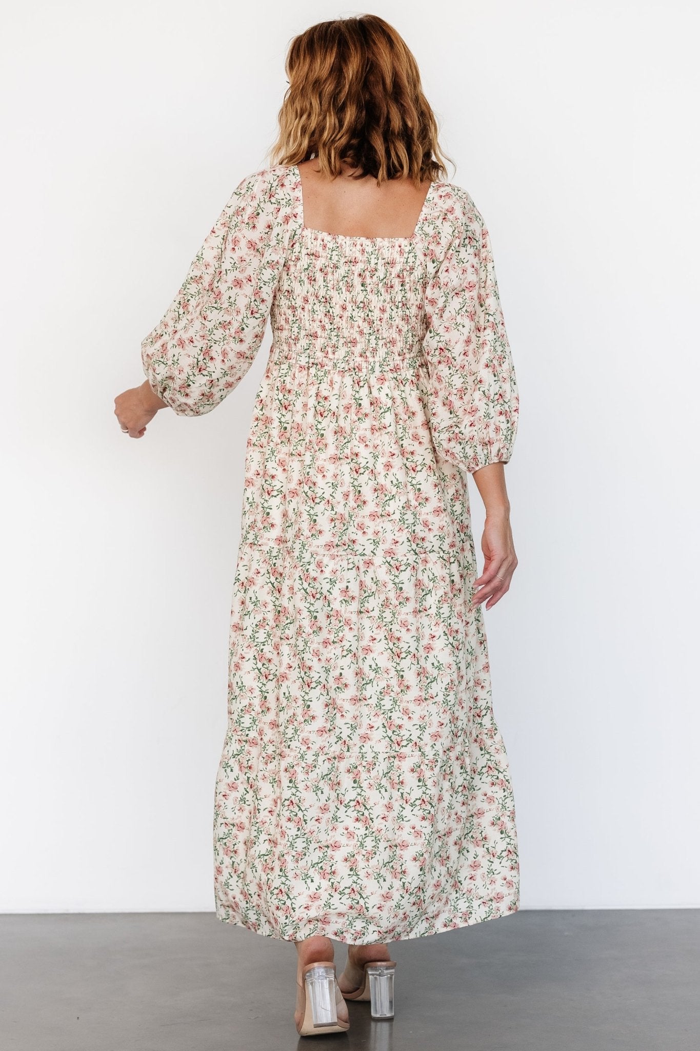 Louisa Smocked Maxi Dress | Cream Floral - Baltic Born