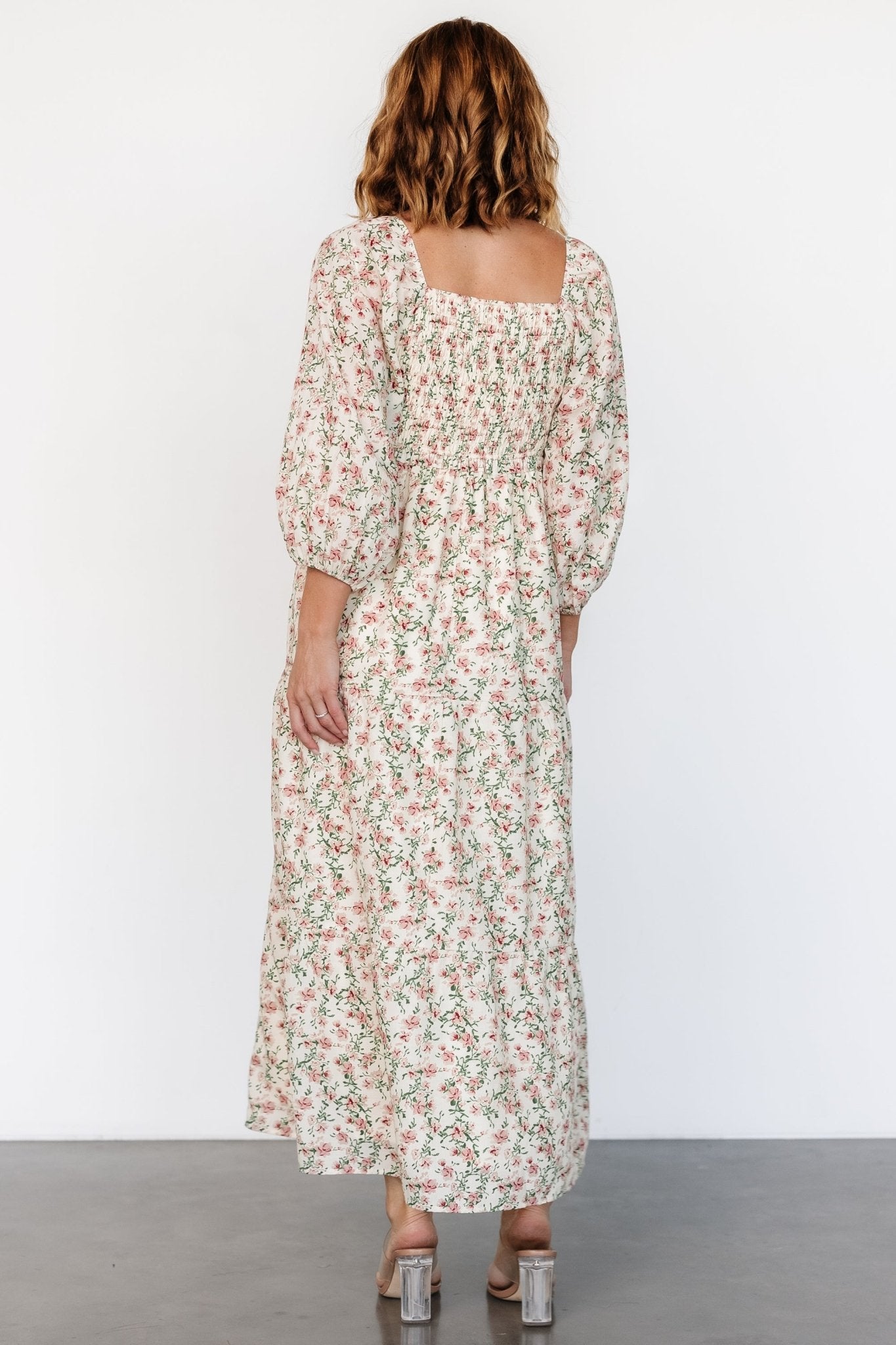 Louisa Smocked Maxi Dress | Cream Floral - Baltic Born