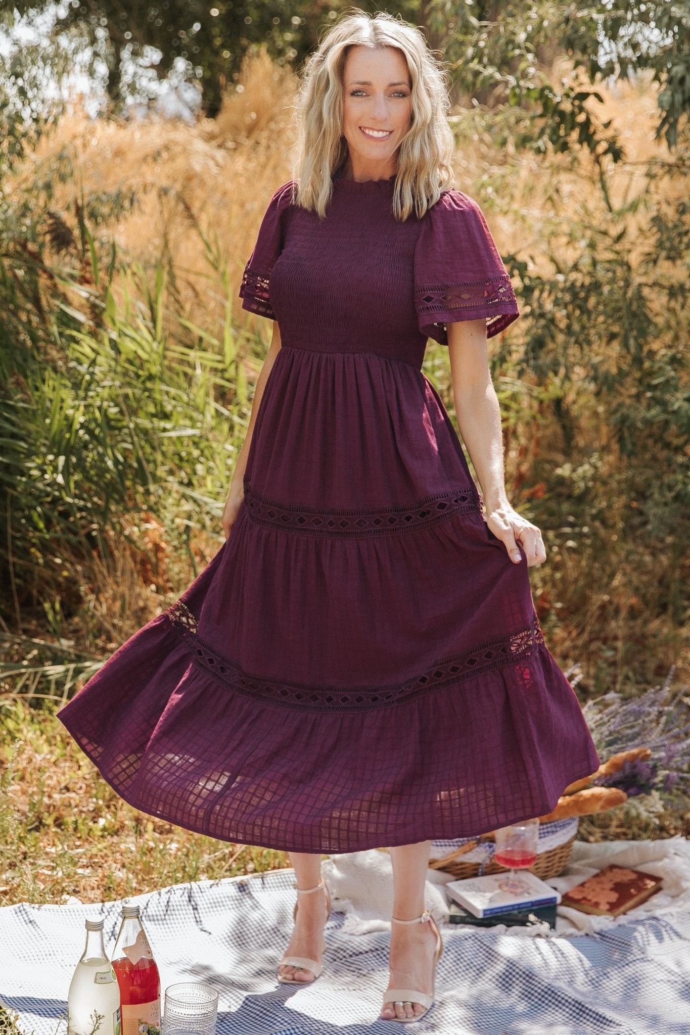 Loveland Geo Lace Maxi Dress - Mulberry | Baltic Born 2XL Loveland Geo Lace Maxi Dress - Mulberry | Baltic Born 2XL