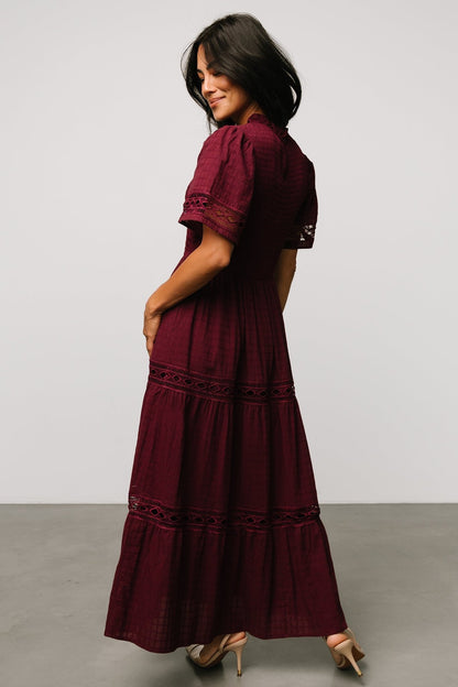 Loveland Geo Lace Maxi Dress | Mulberry - Baltic Born