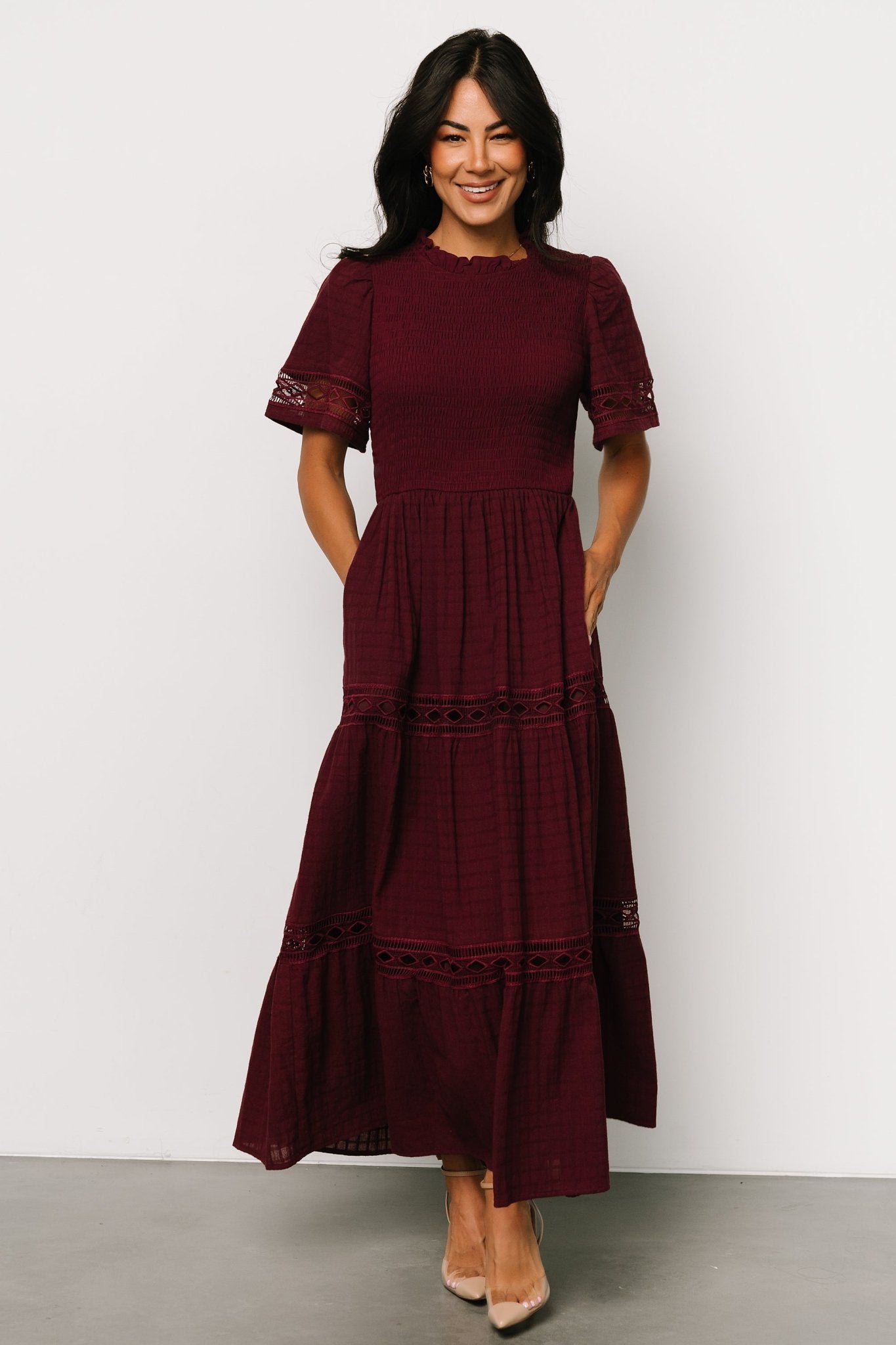 Loveland Geo Lace Maxi Dress | Mulberry - Baltic Born