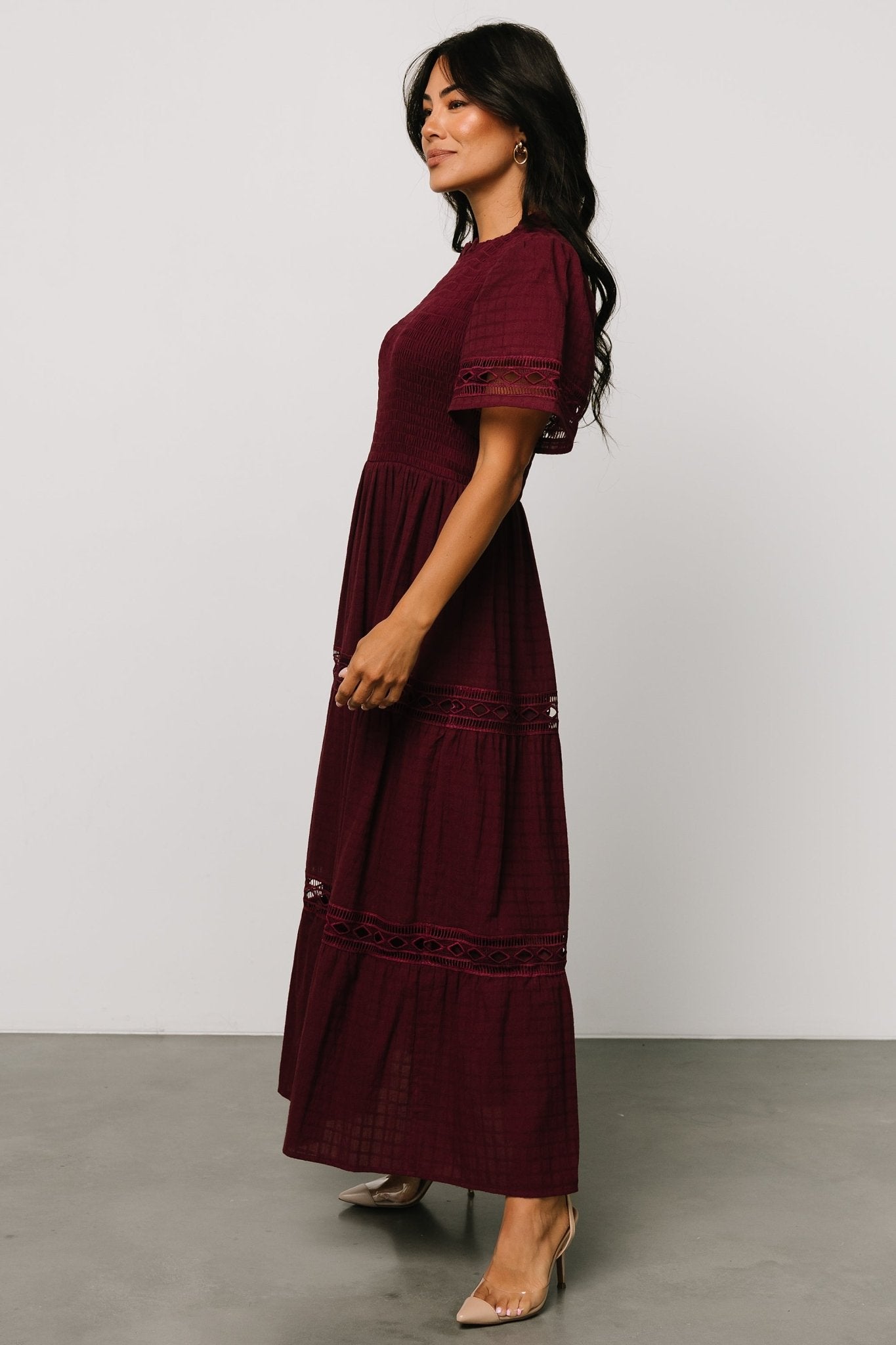 Loveland Geo Lace Maxi Dress | Mulberry - Baltic Born