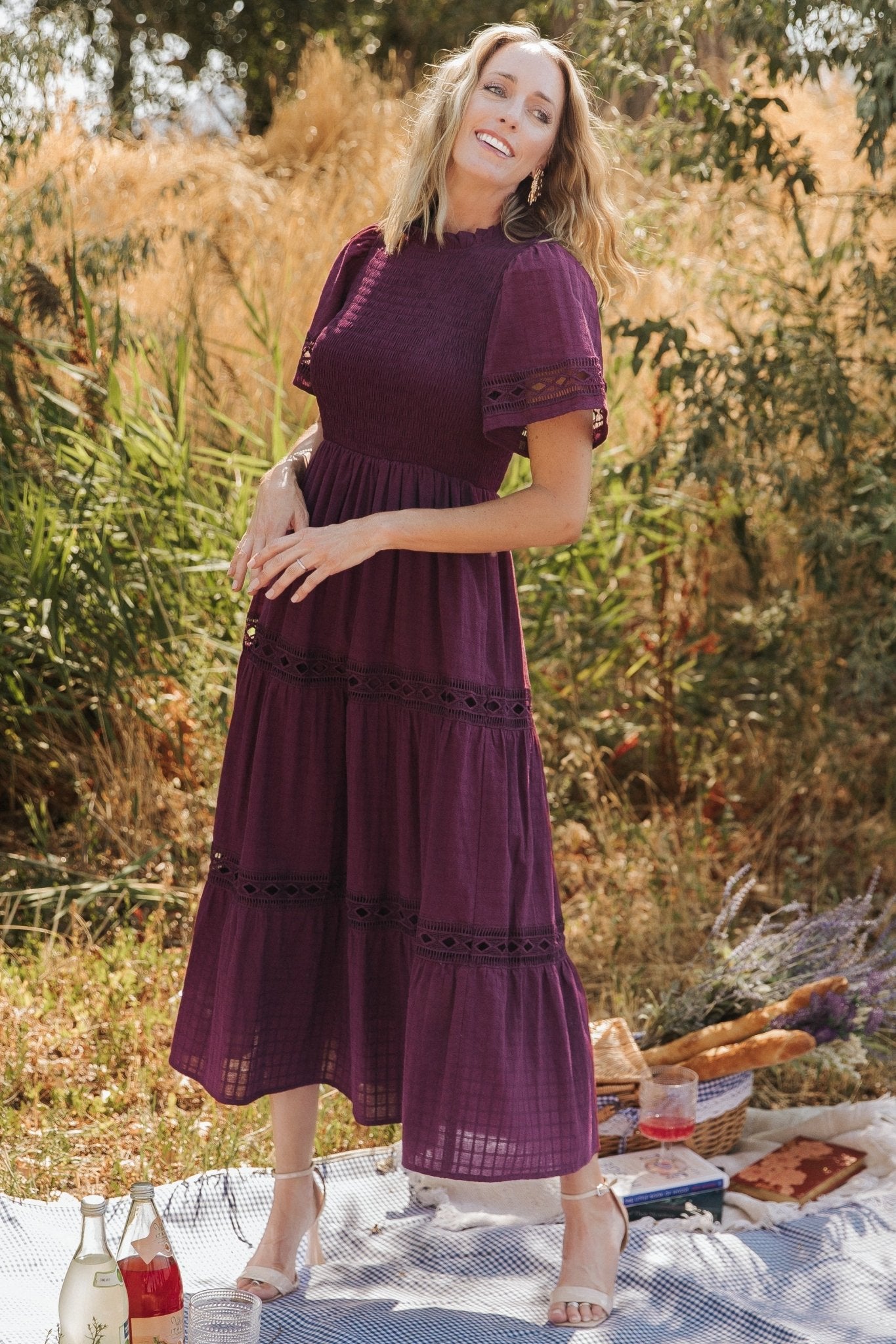 Loveland Geo Lace Maxi Dress | Mulberry - Baltic Born