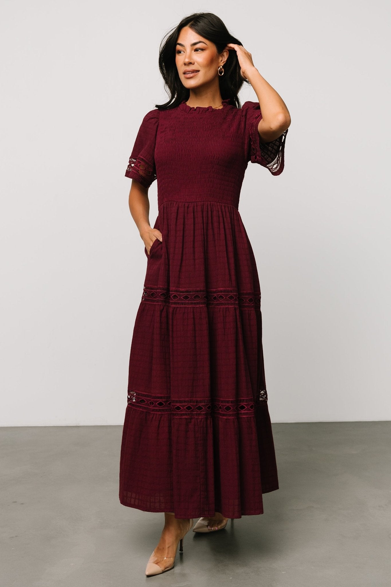 Loveland Geo Lace Maxi Dress | Mulberry - Baltic Born