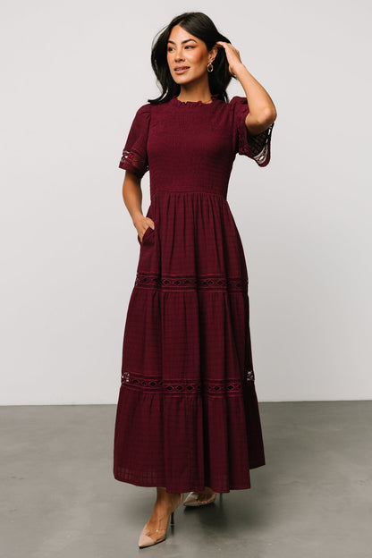 Loveland Geo Lace Maxi Dress | Mulberry - Baltic Born