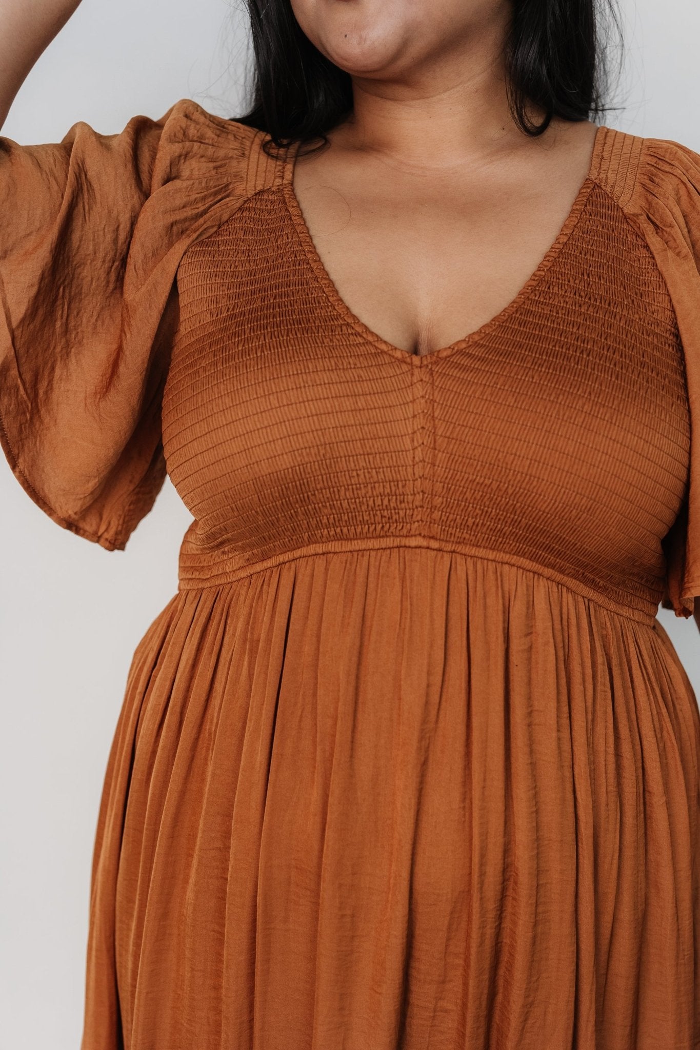 Lovell Smocked Midi Dress | Dark Copper - Baltic Born