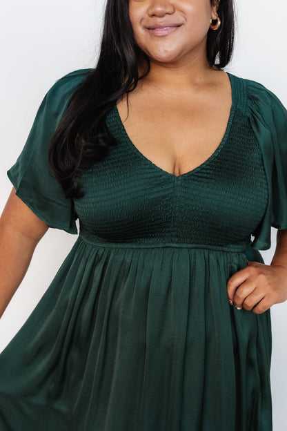 Lovell Smocked Midi Dress | Emerald - Baltic Born