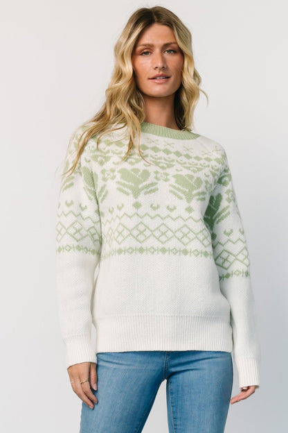 Lucerne Sweater | Ivory + Sage - Baltic Born