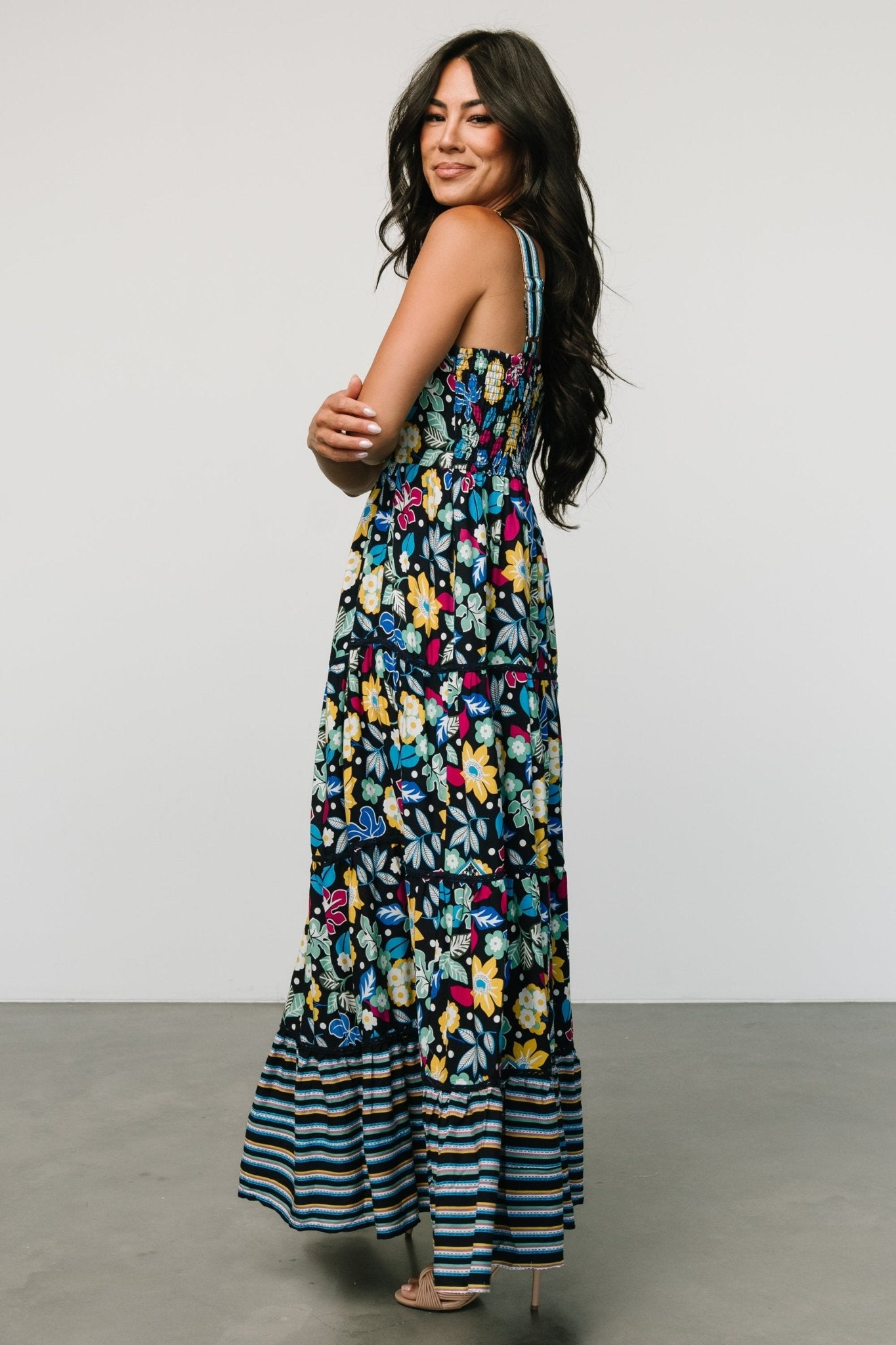 Lucia Tank Maxi Dress | Black Multi Print - Baltic Born