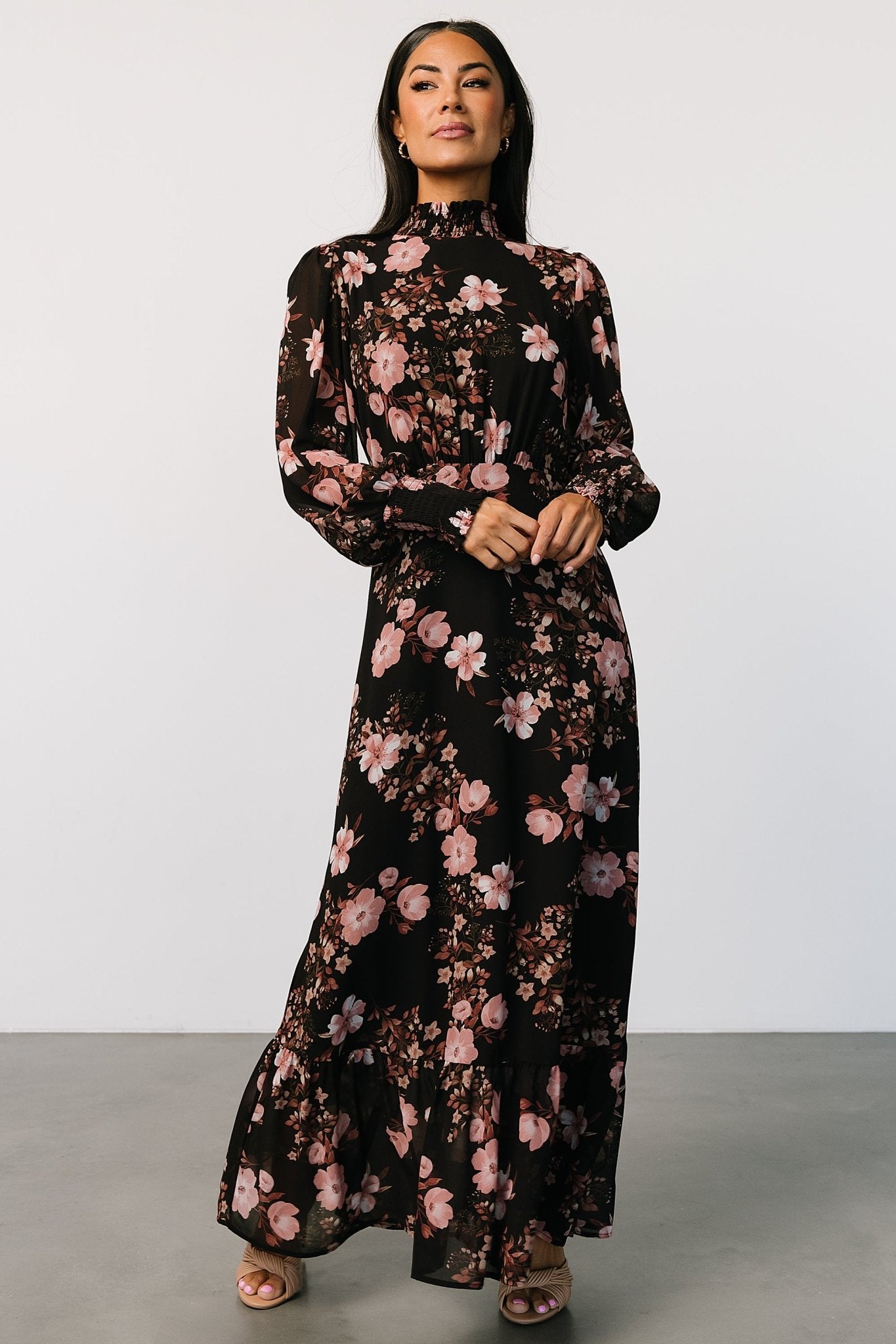 Luciana Maxi Dress | Black + Mauve - Baltic Born