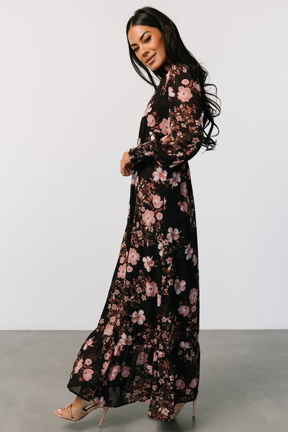 Luciana Maxi Dress | Black + Mauve - Baltic Born