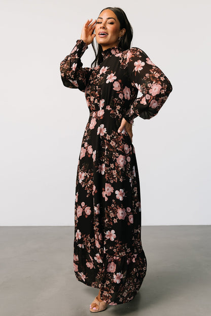 Luciana Maxi Dress | Black + Mauve - Baltic Born