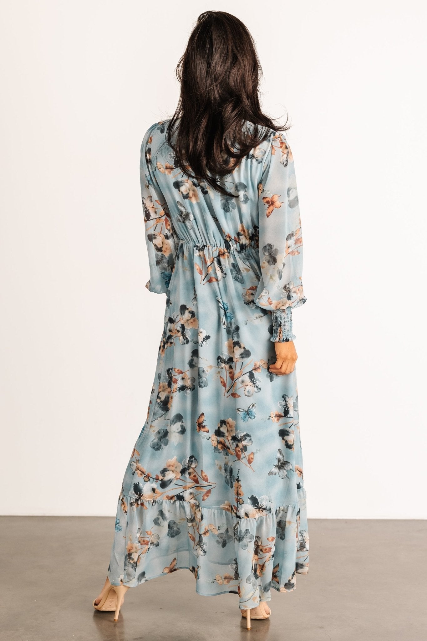 Luciana Maxi Dress | Cyan Blue Floral - Baltic Born