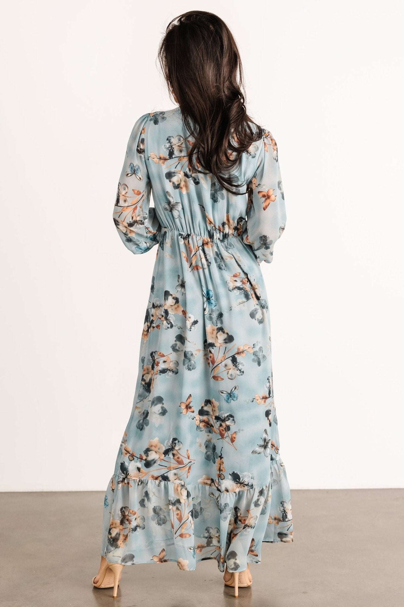 Luciana Maxi Dress | Cyan Blue Floral - Baltic Born