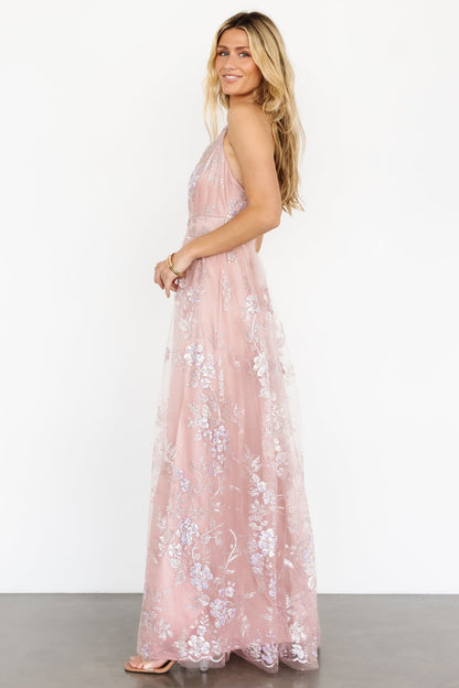 Lucienne Shimmer Maxi Gown | Blushing Rose - Baltic Born