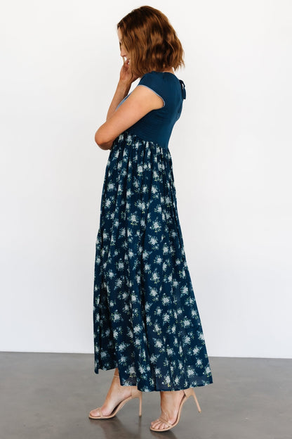 Lucille Maxi Dress | Dark Blue Floral - Baltic Born