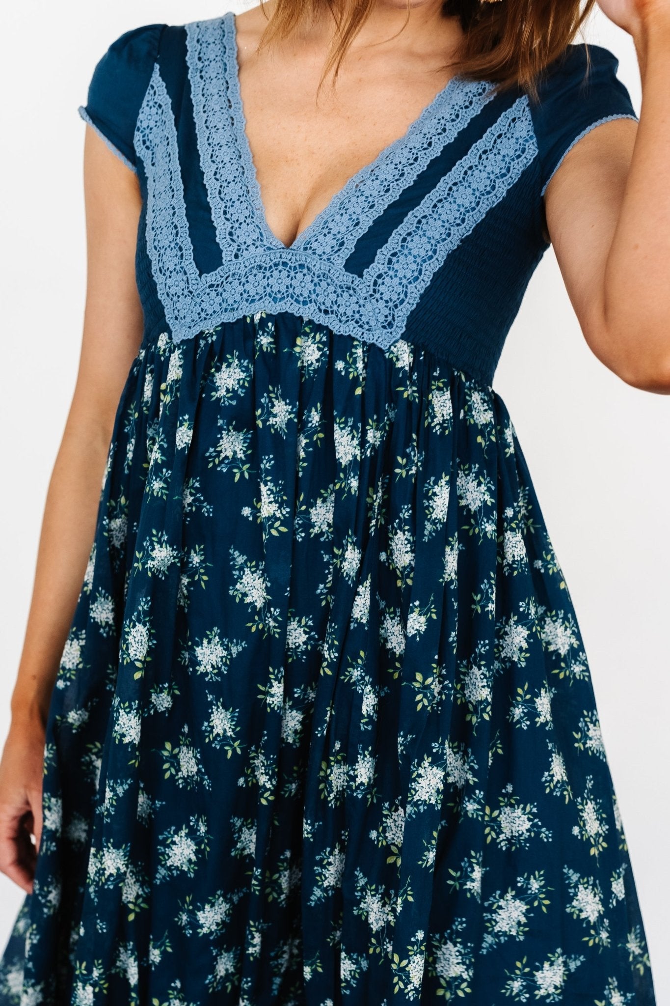 Lucille Maxi Dress | Dark Blue Floral | Baltic Born