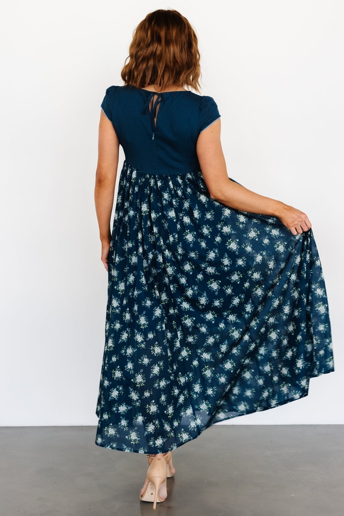 Lucille Maxi Dress | Dark Blue Floral - Baltic Born