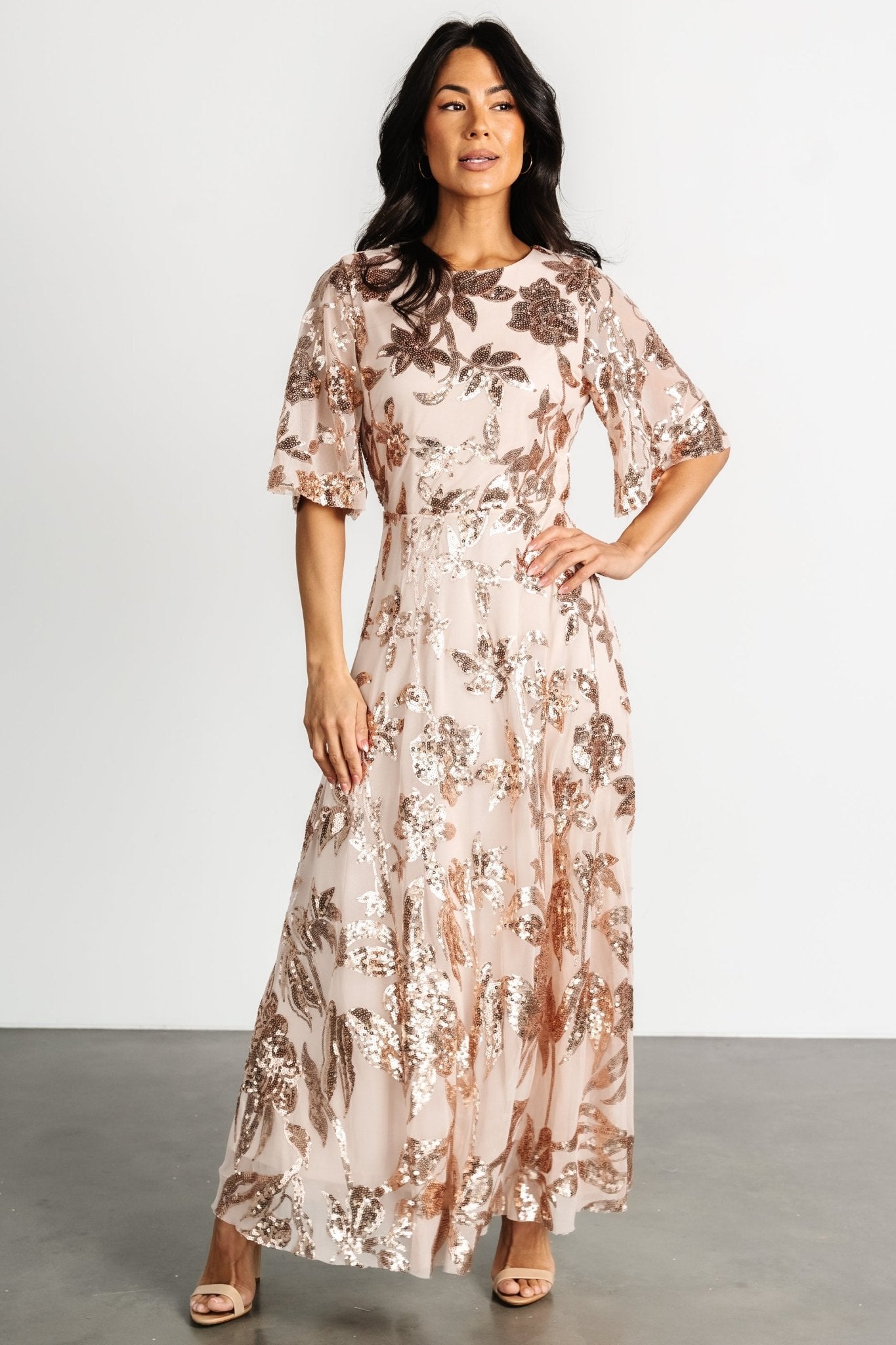 Lucy Sequin Dress | Rose Gold Lucy Sequin Dress | Rose Gold