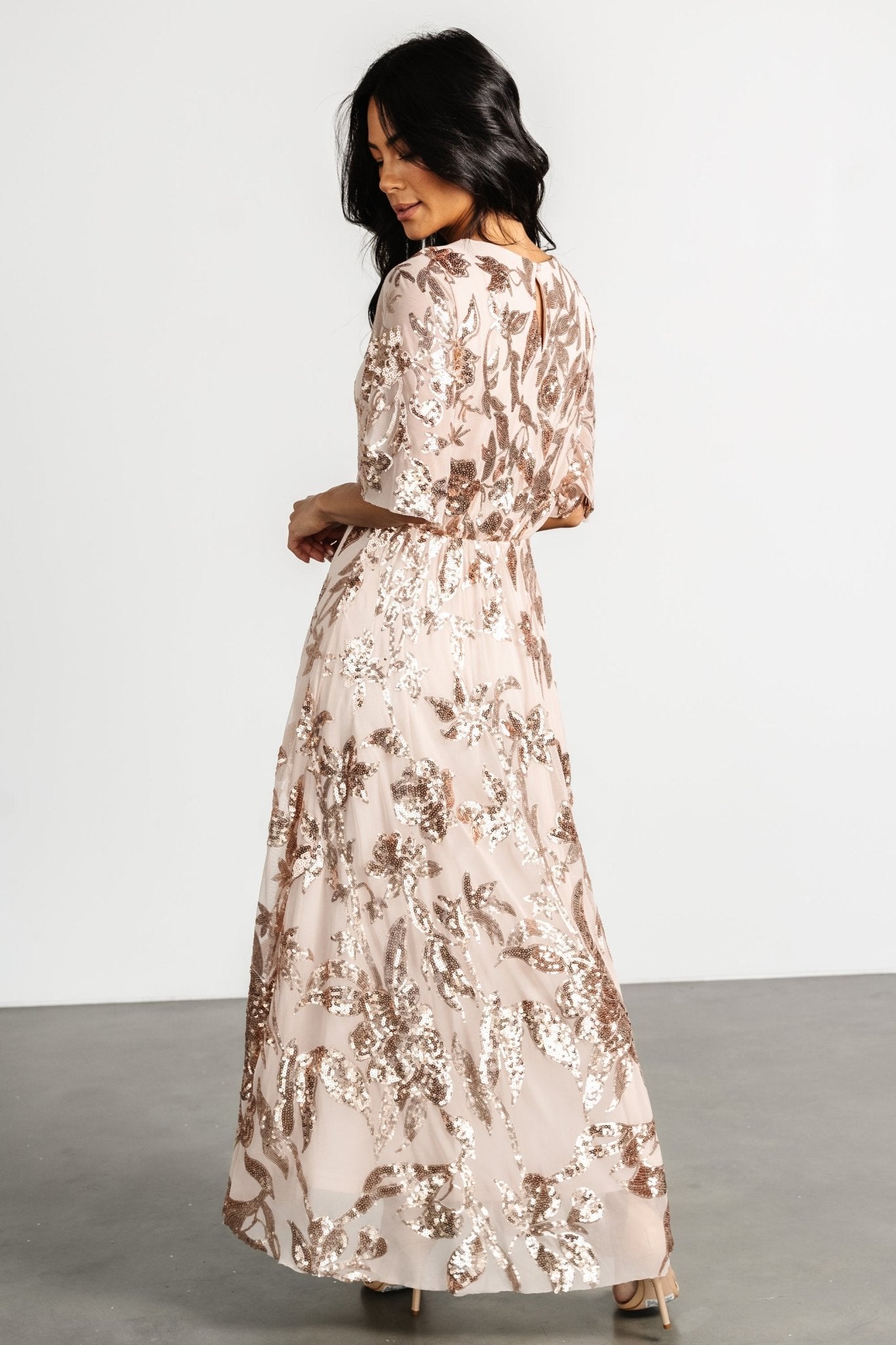 Lucy Sequin Dress | Rose Gold - Baltic Born