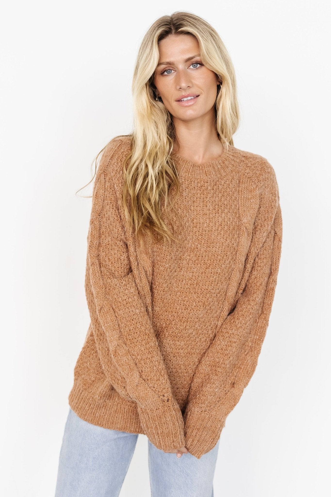 Lukas Cable Knit Sweater | Camel - Baltic Born