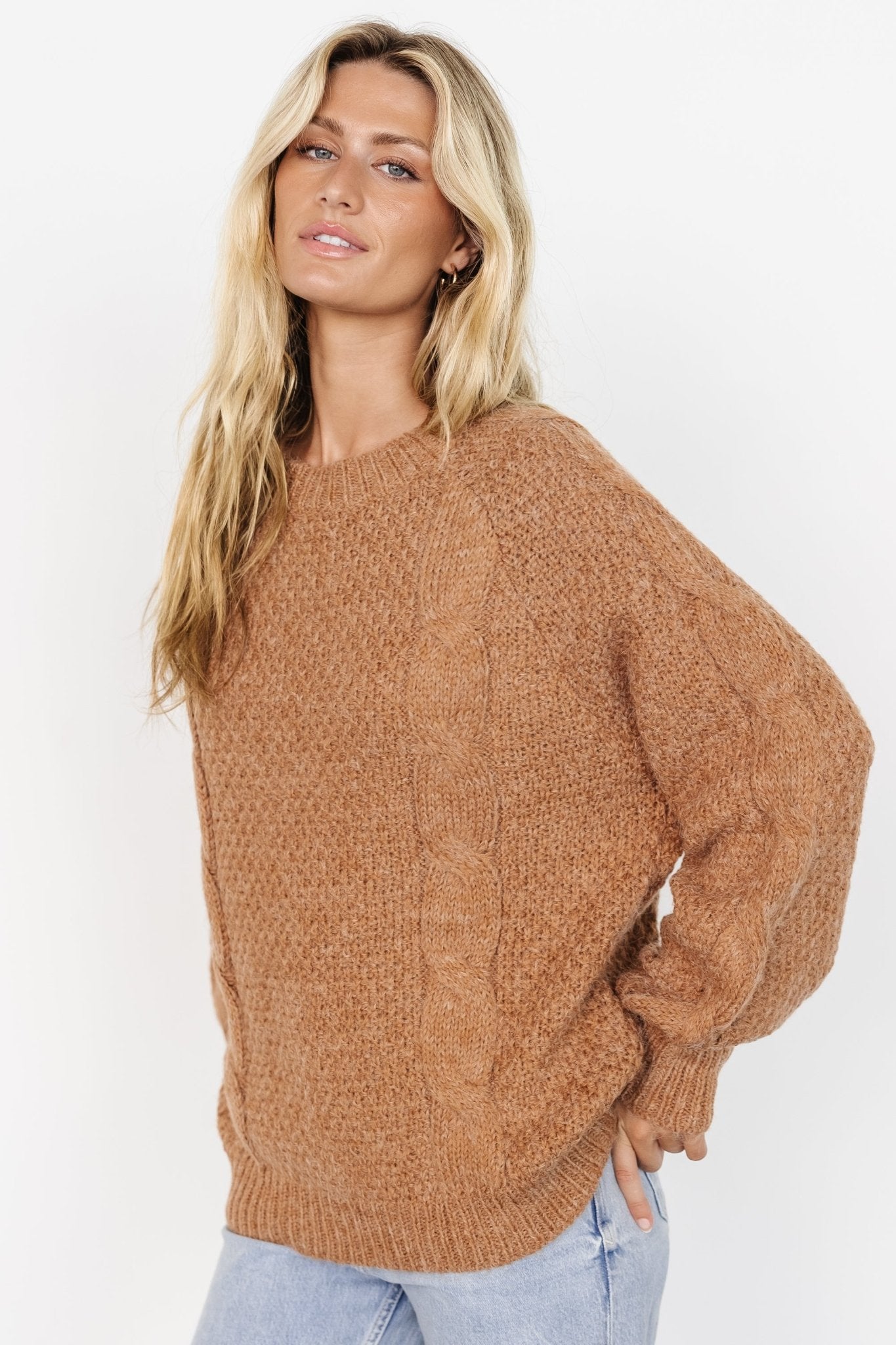 Lukas Cable Knit Sweater | Camel - Baltic Born