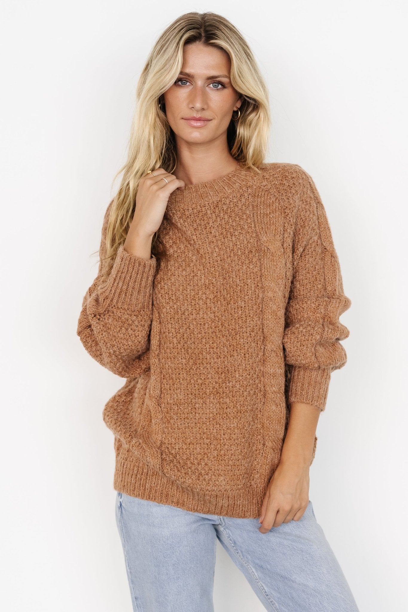 Lukas Cable Knit Sweater | Camel - Baltic Born