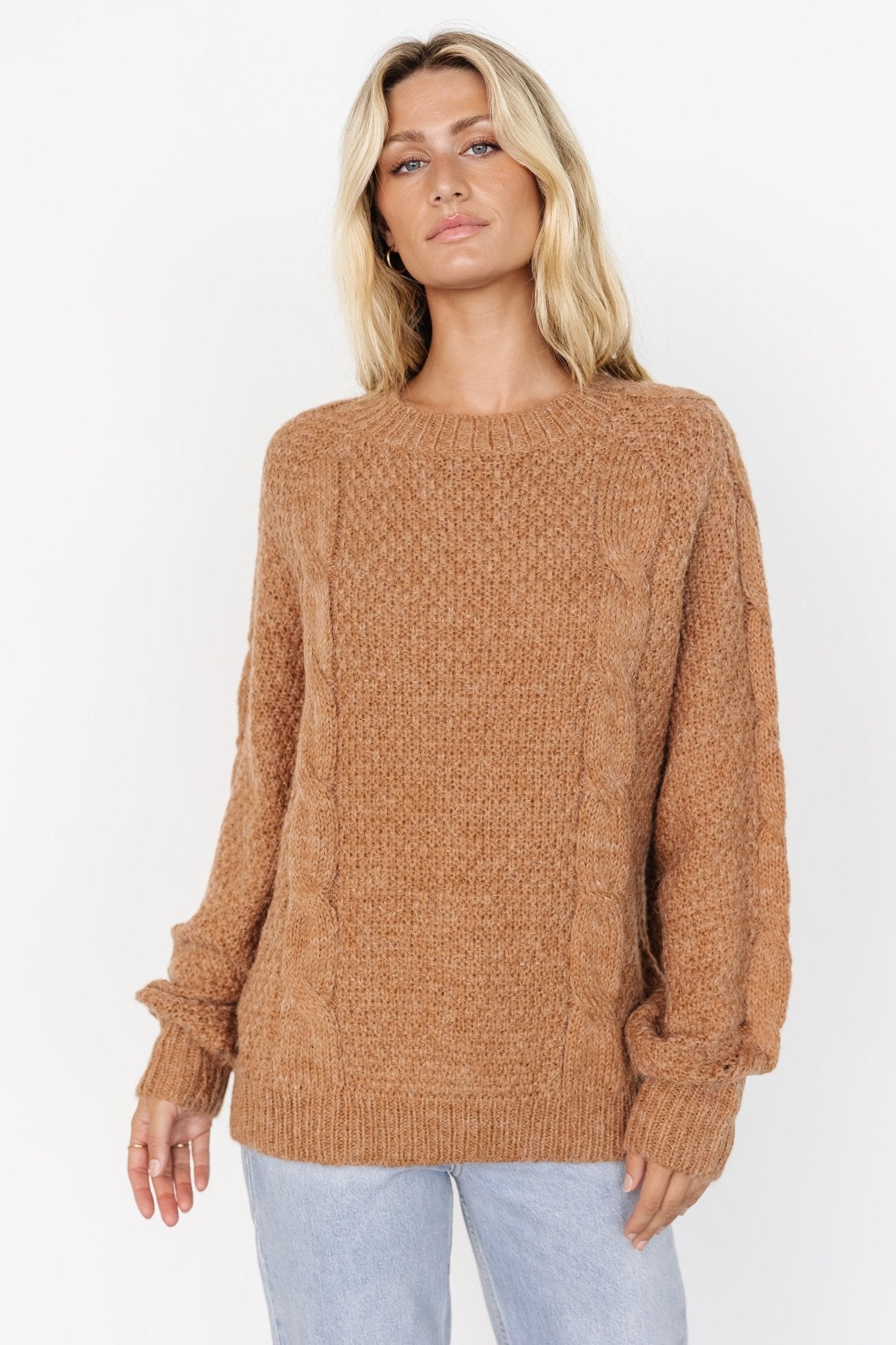 Lukas Cable Knit Sweater | Camel - Baltic Born