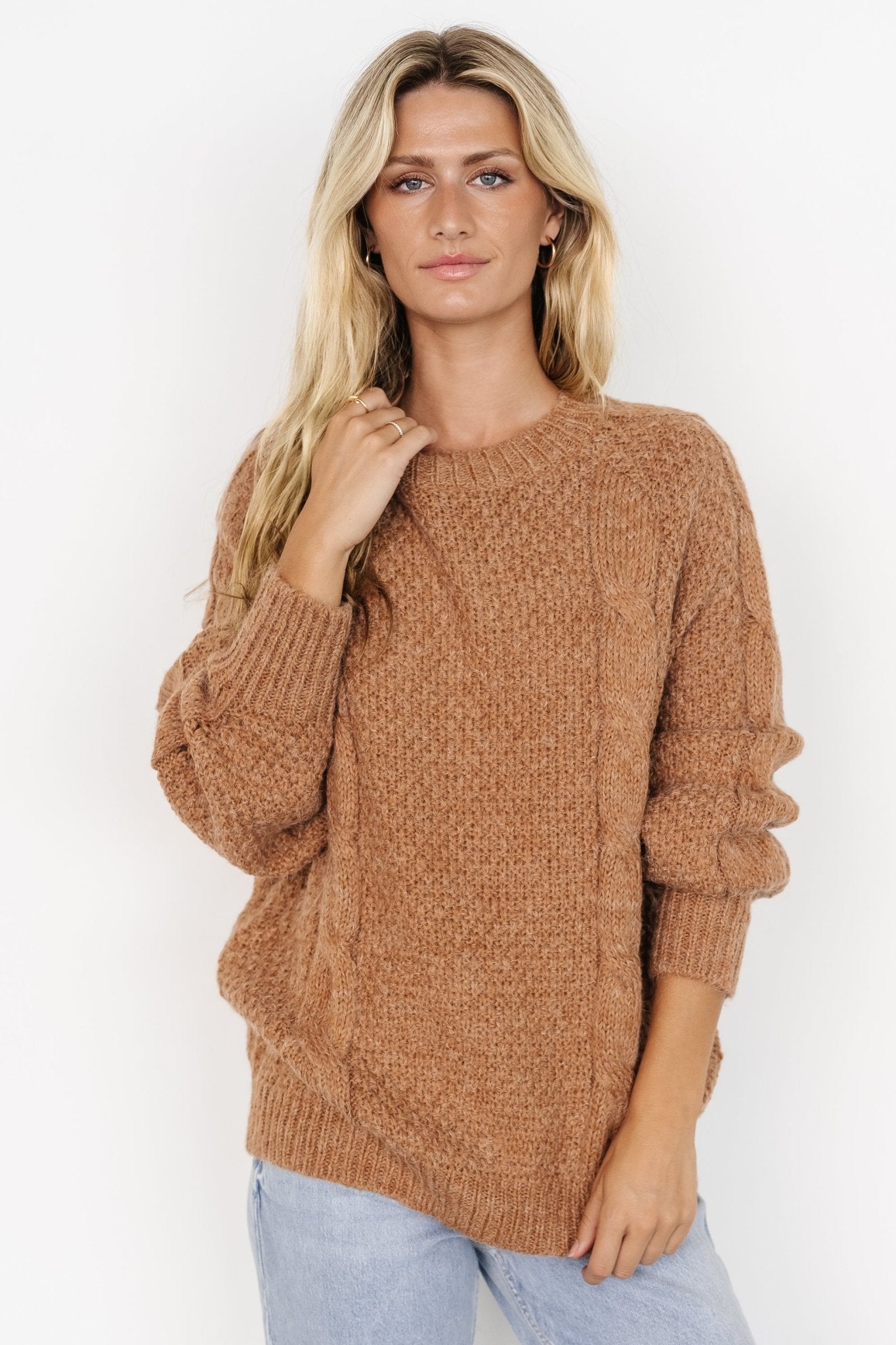 Lukas Cable Knit Sweater | Camel - Baltic Born