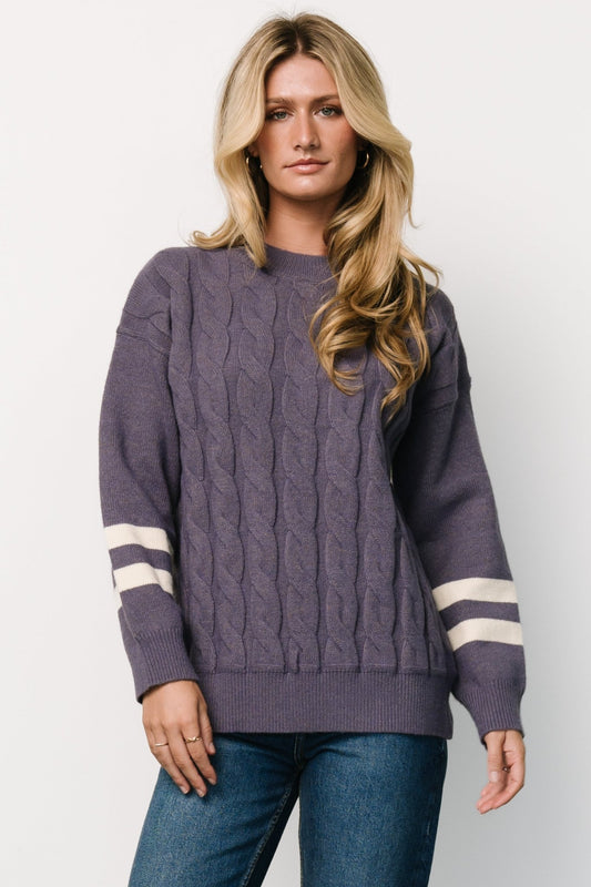 Lund Cable Knit Sweater | Vintage Purple - Baltic Born