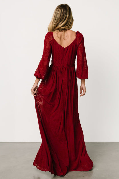 Mable Velvet Maxi Dress | Crimson - Baltic Born