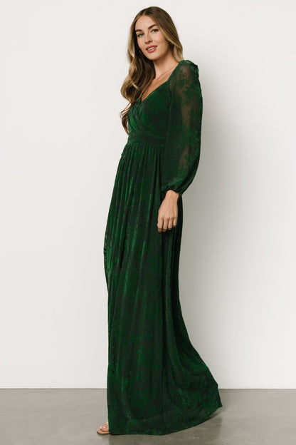 Mable Velvet Maxi Dress | Green - Baltic Born