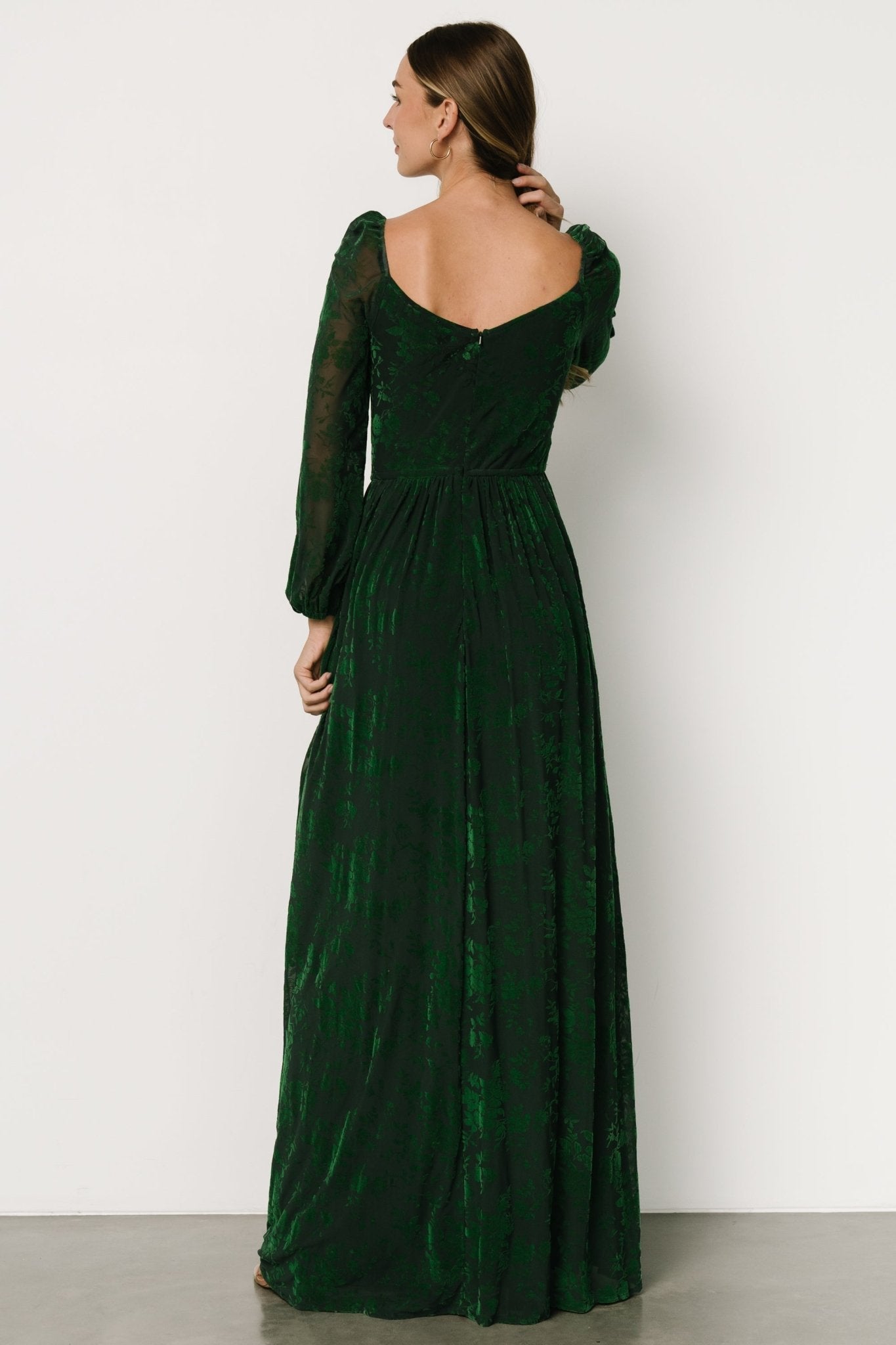 Mable Velvet Maxi Dress | Green - Baltic Born